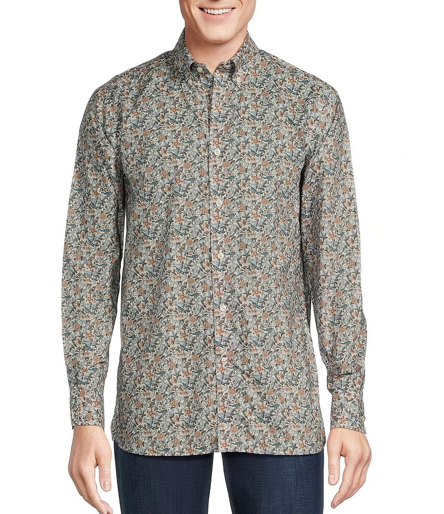 Cremieux Blue Label Down East Collection Floral Print Long Sleeve Woven Shirt