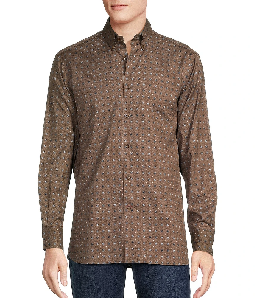 Cremieux Blue Label Down East Collection Fox Print Long Sleeve Woven Shirt