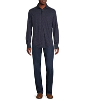 Cremieux Blue Label Down East Collection Printed Coatfront Knit Shirt