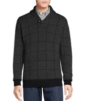 Cremieux Blue Label Down East Collection Windowpane Shawl Pullover