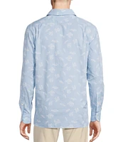 Cremieux Blue Label Fish Print Poplin Long Sleeve Woven Shirt