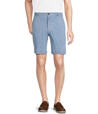 Cremieux Blue Label Flat Front Madison Chambray Denim 9#double; Inseam Shorts