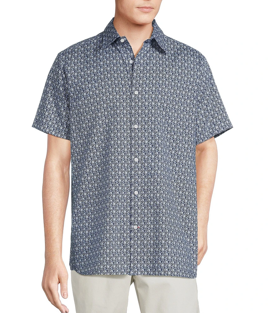 Cremieux Blue Label Floral Vine Print Short Sleeve Woven Shirt