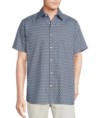 Cremieux Blue Label Floral Vine Print Short Sleeve Woven Shirt