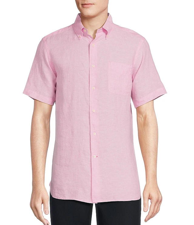 Cremieux Blue Label French Linen Collection Classic Fit Short Sleeve Shirt  at Hamilton Place in Chattanooga, TN
