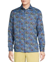 Cremieux Blue Label French Linen Collection Double-Sided Print Long Sleeve Woven Shirt