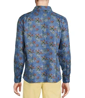 Cremieux Blue Label French Linen Collection Double-Sided Print Long Sleeve Woven Shirt