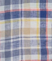 Cremieux Blue Label French Linen Collection Plaid Short Sleeve Woven Shirt