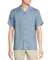 Cremieux Blue Label French Linen Collection Trellis Print Short Sleeve Woven Camp Shirt