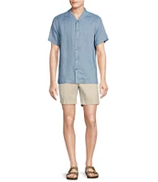 Cremieux Blue Label French Linen Collection Trellis Print Short Sleeve Woven Camp Shirt