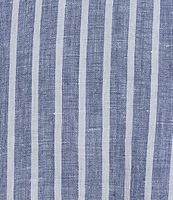 Cremieux Blue Label French Linen Stripe Long Sleeve Woven Shirt