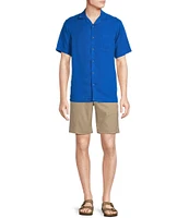 Cremieux Blue Label Garment Dyed Lyocell Twill Short Sleeve Woven Camp Shirt