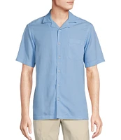 Cremieux Blue Label Garment Dyed Lyocell Twill Short Sleeve Woven Camp Shirt