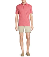 Cremieux Blue Label Allover Micro Geo Print Interlock Short Sleeve Polo Shirt