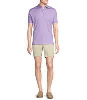 Cremieux Blue Label Geo Print Interlock Short Sleeve Polo Shirt