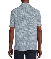 Cremieux Blue Label Geo Print Knit Oxford Short Sleeve Woven Shirt