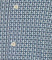 Cremieux Blue Label Geo Print Knit Oxford Short Sleeve Woven Shirt