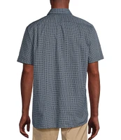 Cremieux Blue Label Geometric Slub Poplin Print Short Sleeve Woven Shirt