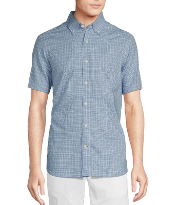 Cremieux Blue Label Glen Plaid Lightweight Oxford Short Sleeve Woven Shirt