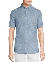Cremieux Blue Label Glen Plaid Lightweight Oxford Short Sleeve Woven Shirt