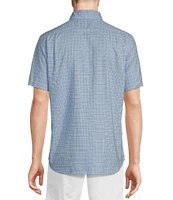 Cremieux Blue Label Glen Plaid Lightweight Oxford Short Sleeve Woven Shirt