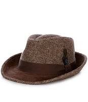 Cremieux Blue Label Herringbone Fedora Hat With Band