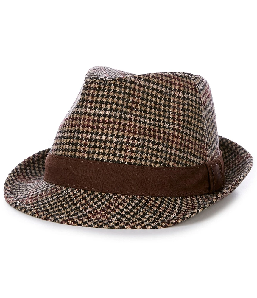 Cremieux Blue Label Houndstooth Fedora Hat