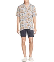 Cremieux Blue Label Island Landscape Print Short Sleeve Woven Camp Shirt