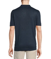 Cremieux Blue Label Key West Collection Short Sleeve Linen Polo Sweater