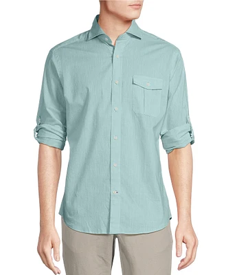 Cremieux Blue Label Key West Collection Solid Long Sleeve Woven Shirt