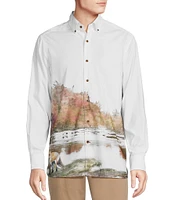 Cremieux Blue Label Down East Collection Landscape Print Long-Sleeve Woven Shirt