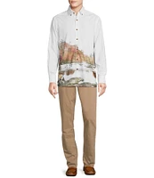 Cremieux Blue Label Down East Collection Landscape Print Long-Sleeve Woven Shirt