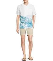 Cremieux Blue Label Landscape Print Short Sleeve Woven Camp Shirt