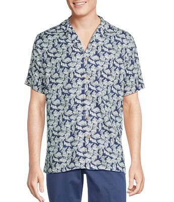 Cremieux Blue Label Leaf Print Short Sleeve Woven Camp Shirt