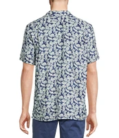 Cremieux Blue Label Leaf Print Short Sleeve Woven Camp Shirt