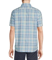 Cremieux Blue Label Lightweight Oxford Bright Plaid Short Sleeve Woven Shirt