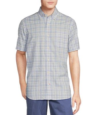 Cremieux Blue Label Lightweight Oxford Plaid Short Sleeve Woven Shirt