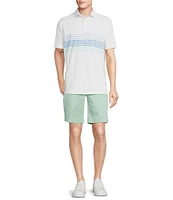 Cremieux Blue Label Lightweight Pique Jersey Multi Chest Stripe Short Sleeve Polo Shirt