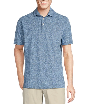 Cremieux Blue Label Lightweight Pique Jersey Paisley Short Sleeve Polo Shirt