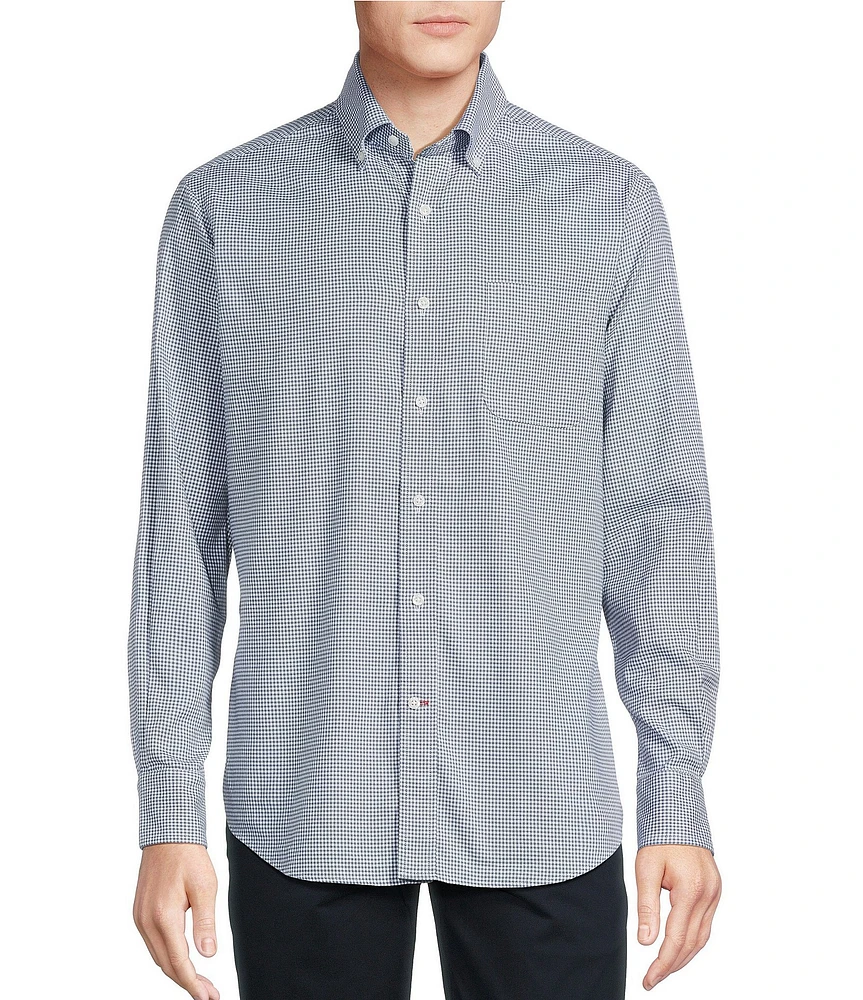 Cremieux Blue Label Long Sleeve Button Down Check Oxford Woven Shirt