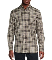 Cremieux Blue Label Long Sleeve Button Down Mid Plaid Heather Twill Woven Shirt