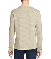 Cremieux Blue Label Long Sleeve Double Knit Stripe Crew Neck T-Shirt