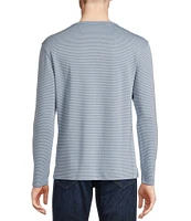 Cremieux Blue Label Long Sleeve Double Knit Stripe Crew Neck T-Shirt