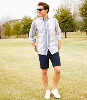 Cremieux Blue Label Madison Relaxed Fit Flat Front Comfort Stretch 9#double; Inseam Shorts