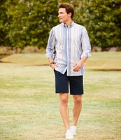 Cremieux Blue Label Madison Relaxed Fit Flat Front Comfort Stretch 9#double; Inseam Shorts