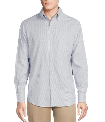 Cremieux Blue Label Micro-Stripe Oxford Long Sleeve Woven Shirt
