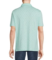 Cremieux Blue Label Mini Geo Printed Cotton Interlock Short Sleeve Polo Shirt