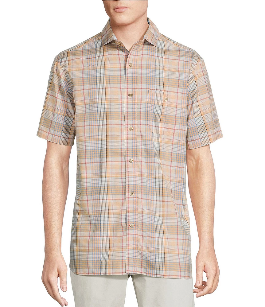 Cremieux Blue Label Multi Plaid Short Sleeve Woven Shirt
