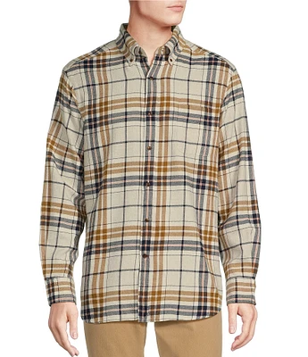 Cremieux Blue Label Multi Wide Plaid Washed Flannel Long Sleeve Woven Shirt