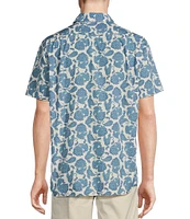 Cremieux Blue Label Floral Paisley Slub Poplin Print Short Sleeve Woven Shirt